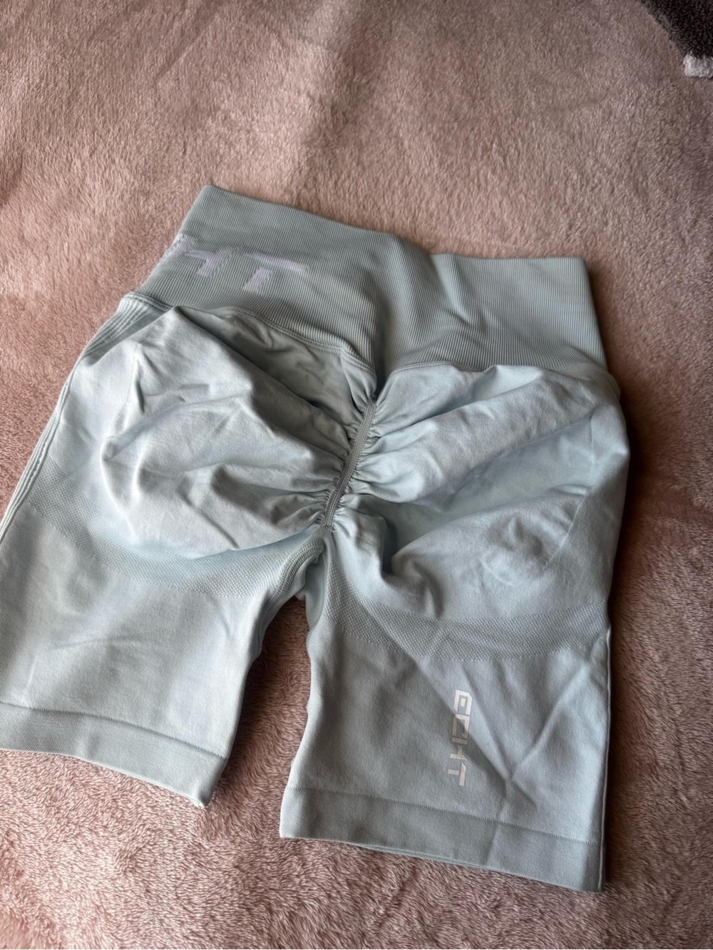 ECHT Women’s Light Blue Scrunch-Back Active Shorts